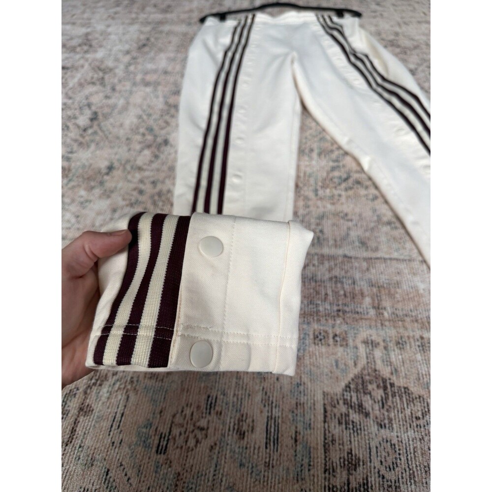 adidas IVY PARK Snap Sweatpants Beyonce Ivory Maroon Striped Track Pant Womens L - Picture 11 of 16